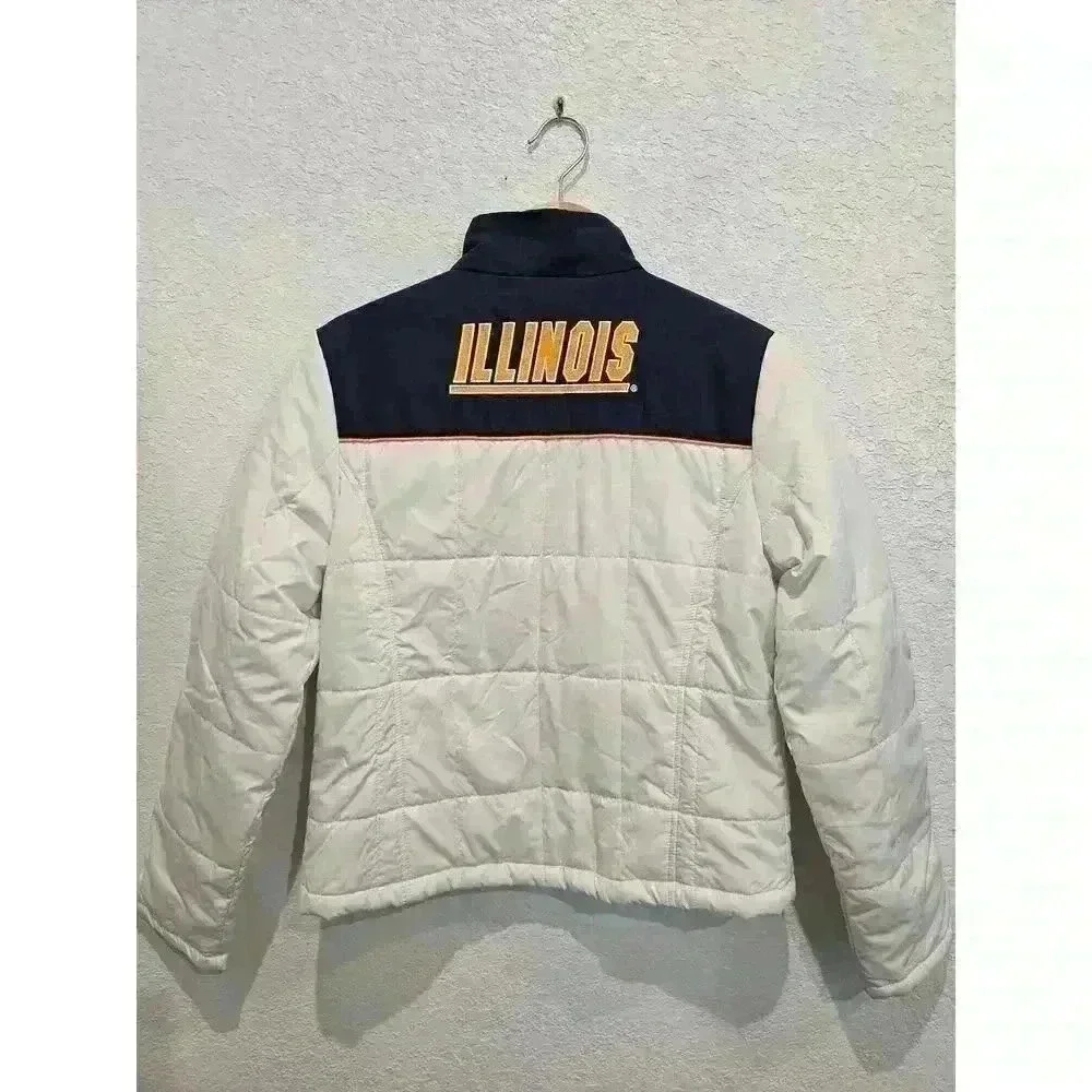 Illinois white puffer jacket sz Medium